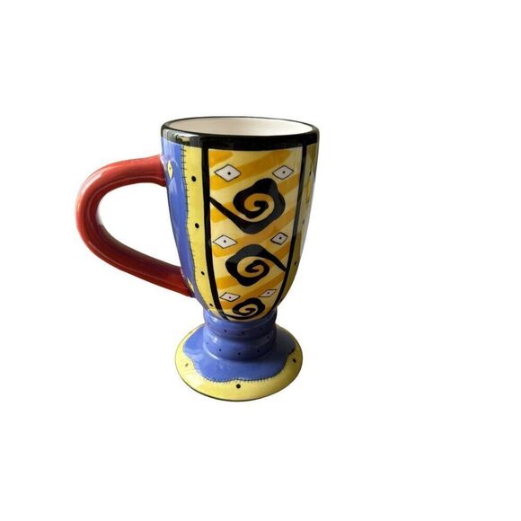 Bella Casa By Ganz Hand-Painted Ceramic Mug With Colorful Abstract Design - Picture 6 of 6